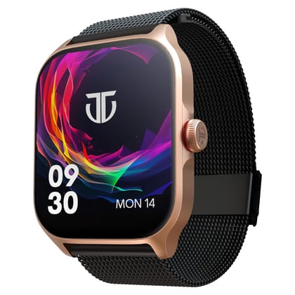Titan Zeal Smart Watch with 1.85" AMOLED Display with AOD, Single Sync BT Calling, Advanced Chipset, 100+ Sports Modes & Watch faces, IP68- Rosegold & Black Mesh Metal