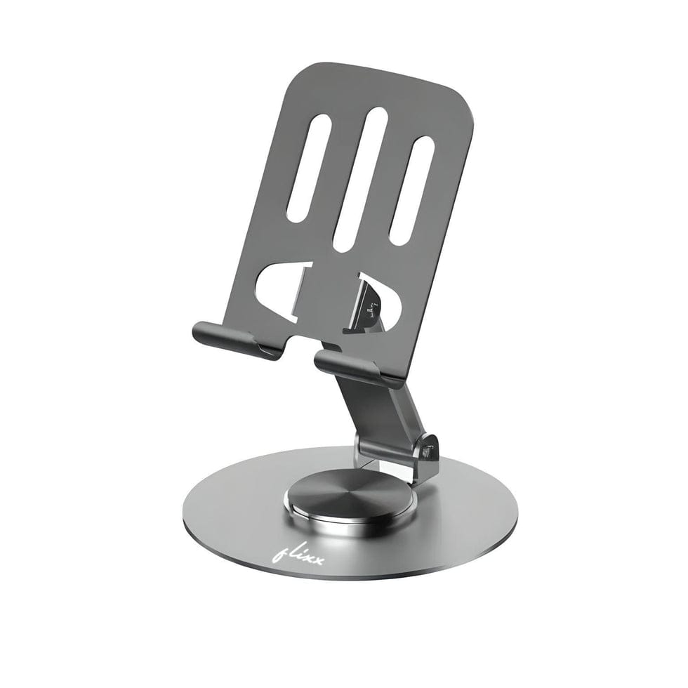 LA'FORTE Foldable Metal Mobile & Tablet Stand Adjustable Viewing Angle Anti-Slip Base