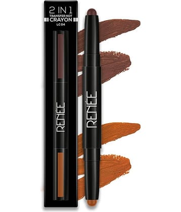 RENEE 2 In 1 Transfer Not Crayon, Matte Lip Color with 1 Light & Dark Shades, LC 02, 4gm