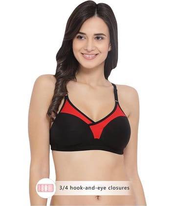 Clovia Cotton Non Padded Women's T-Shirt Bra ( Black )