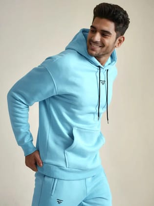 || ICE BLUE THERMAL CO-ORD SET (HOODIE AND JOGGER COMBO) ||-Small
