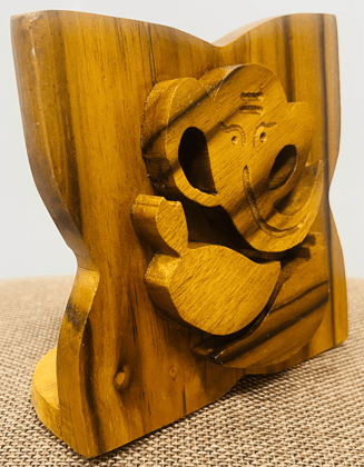 Handcrafted Teak Wood Ganesha Showpiece