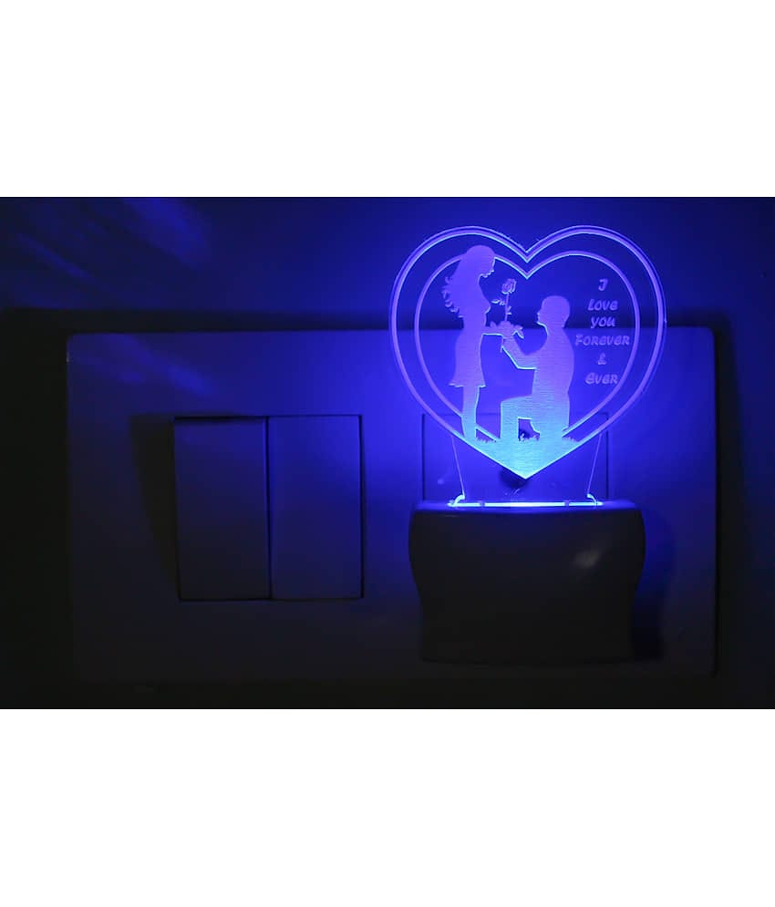 Somil 3D Illusion LED Purposing Couple Night Lamp Multi - Pack of 1