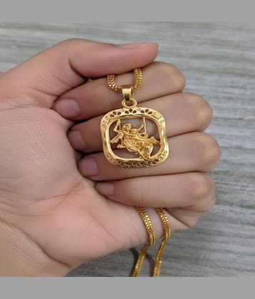 Charms Gold Religious Pendant With Chain ( Pack of 1 )