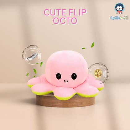 Flip Octopus Soft Toy - Double the Fun with Two Adorable Expressions