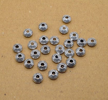 German Silver Metal Oxidize Silver Beads for Jewelry Making. , NBS-086-Per Packet of Approx 40 Pcs (50 Gram) / 5X10 MM