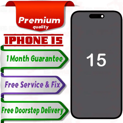 Apple iPhone 15  (display glass combo folder) Mobile Display LCD Screen With Touch, BLACK