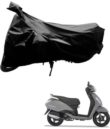 AutoRetail Dust Proof Two Wheeler Polyster Cover for TVS  Jupiter (Mirror Pocket, Black Color)
