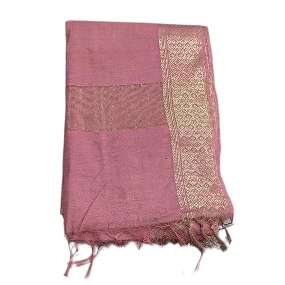 Designer Handwoven Zari Border Kota Staple Soft Silk Saree with Running Blouse Piece, Free Size