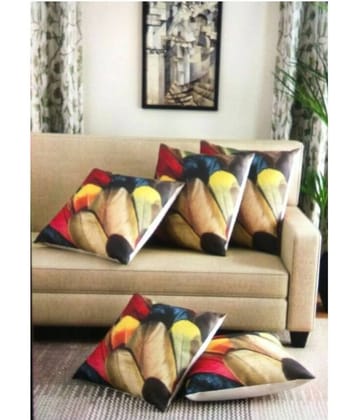 Home Style Set of 5 Jute Cushion Covers 40X40 cm (16X16)