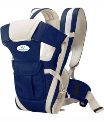 AURAPURO Baby Carrier Bag/Adjustable Hands Free 4 in 1 Baby/Baby sefty Belt/Child Safety Strip/Baby Sling Carrier Bag/Baby Back Carrier Bag (Dark Blue) Front Carry Facing