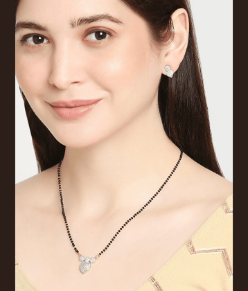Pujvi Fashions Women pride AD Heart mangalsutra Set for Womens.