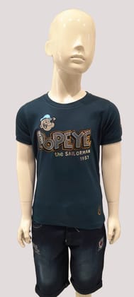 Boys Air Force Half Sleeve Round Neck Popeye Print Fancy T-Shirt-L-3071 AFC / Air Force / 24