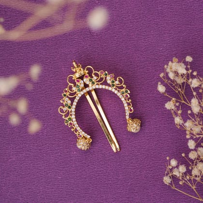 Gold Plated Exquisite Judapin-Red-Green-White / Gold Plated / Free Size