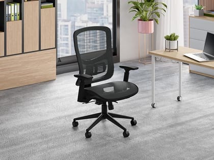 Exceed Full Seat and Back Mesh Ergonomic Office Chair (Black Ink) (1 Year Warranty, Adjustable Armrest and Height)