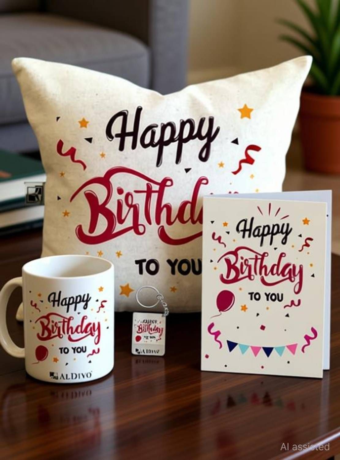 alDivo Mug, Cushion, Greeting Card, Keychain Gift Set