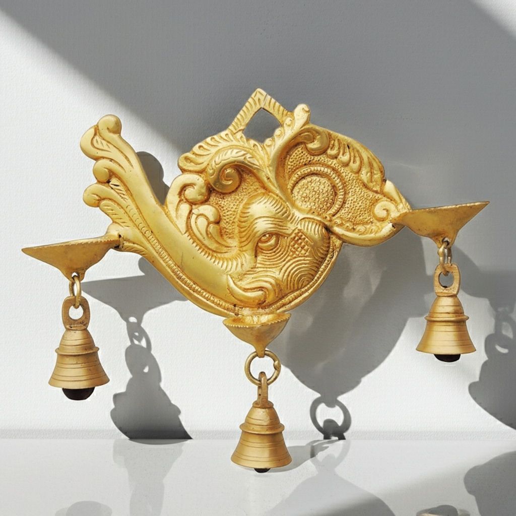 Brass Showpiece Ganesh Wall Plate Statue (BSMAS846 A)