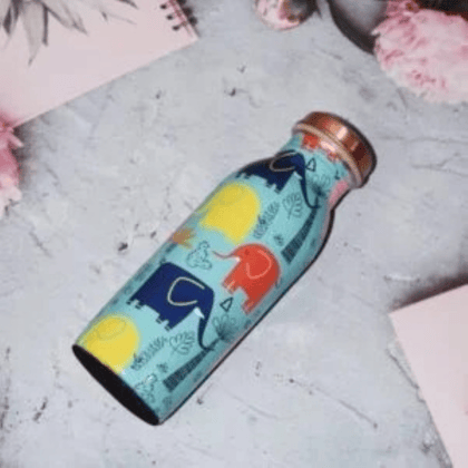 Copper Bottle – Royal Peacock & Tree Design