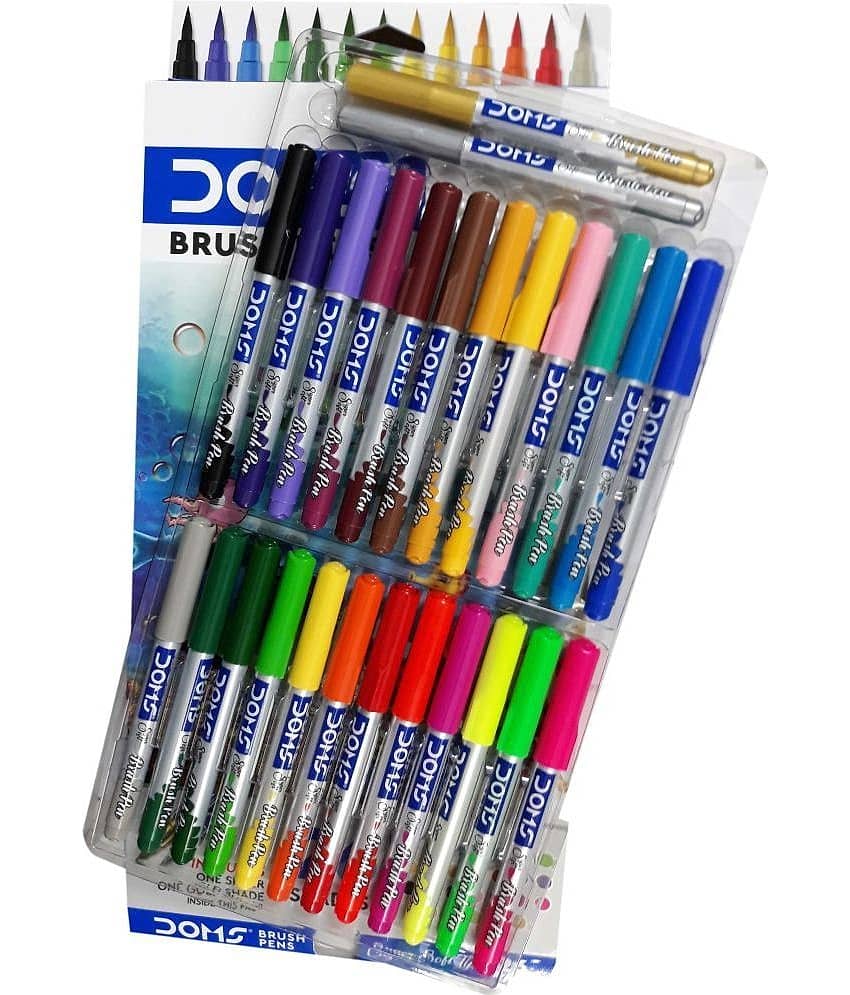 Doms Super Soft Artist Brush Pens Set (Set Of 26, Multicolor)