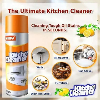 Multipurpose Bubble Foam Cleaner Spray  Heavy Duty Kitchen Oil & Grease Remover for Chimney, Stove & Surfaces (1 Pc)