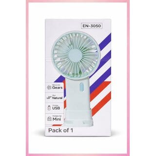 Portable Mini Handheld Fan EN-3050  USB Rechargeable Personal Fan  3 Speed Modes  Compact Cooling Fan for Travel, Office  Outdoor Use