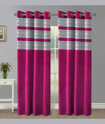 Home Candy Set of 2 Long Door Blackout Room Darkening Eyelet Polyester Pink Curtains ( 274 x 120 cm )