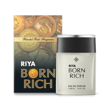 Riya Born Rich Perfume For Men - 100 Ml | Eau De Parfum With Long Lasting Fragrance | Citrus Woody Scent | Luxurious Vogue Scent | Fragrance Spray Riya Born Rich Perfume For Men - 100 Ml | Eau De Parfum With Long Lasting Fragrance | Citrus Woody Scent | 