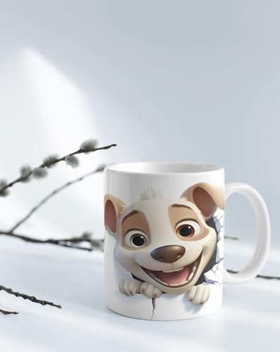 The Magical Gifts Dog Theme Printed Mug 325ml | Funny Puppy Cartoon Design | Gift for Dog Lovers Boys Girls Kids Friends on Birthday Celebration or Special Day