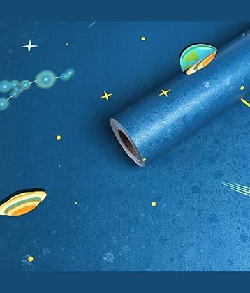 Wow Interiors Moon & Stars Wallpaper ( 45 x 500 ) cm ( Pack of 1 )