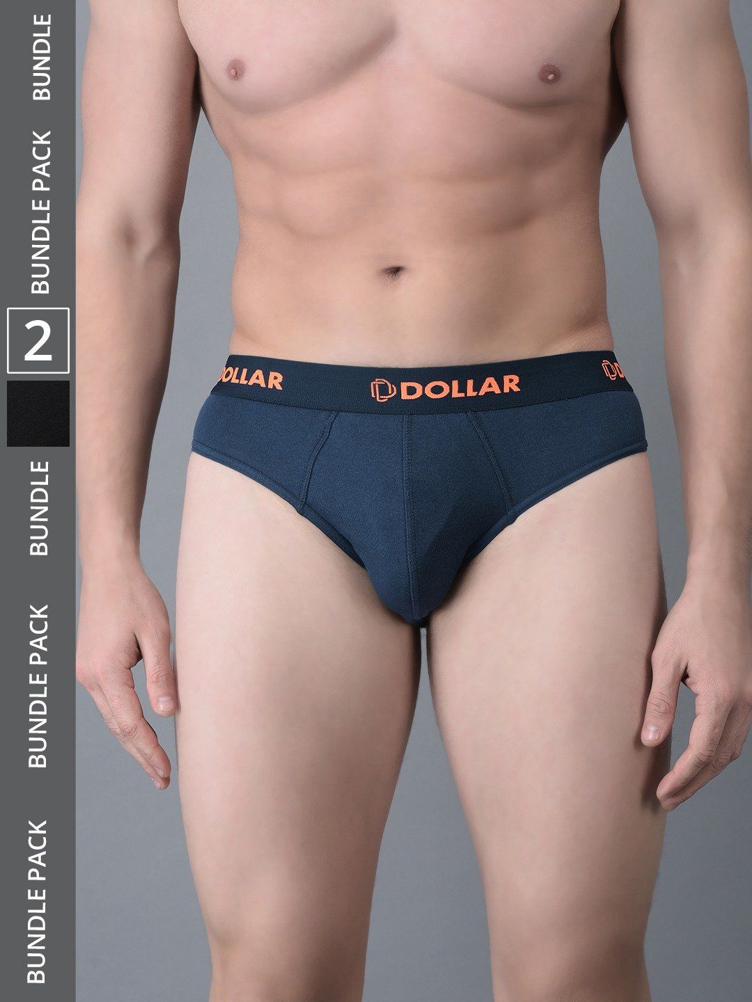 Men's Assorted Pack of 2 Cotton Superior Snug Fit Solid Brief