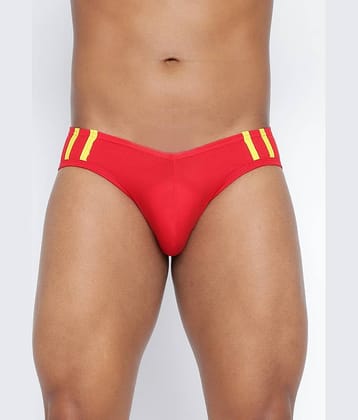 BASIICS By La Intimo Pack of 1 Cotton Blend Briefs For Men's ( Red )