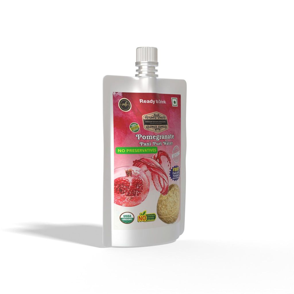 INDIAN KHANA KHAZANA Pani-Puri Water (Pomegranate) Pack of 2 (202ml + 202ml) | Indian Tasty Flavour Ready to Drink Pani Puri Water | No Preservatives Portable Authentic Tasty