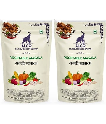 Alco Spices Sabji Masala | 100% Organic & Vegetarian- 100gm Zipper Pack of 2- 200 gm