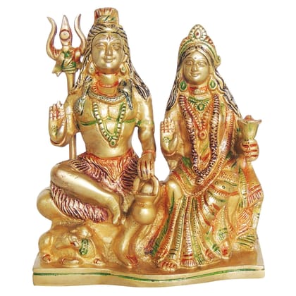 Brass Shiv Parivar God Idol - Religious Home Temple Statue, Height : 8.5 Inch (BSMAS1353 D)