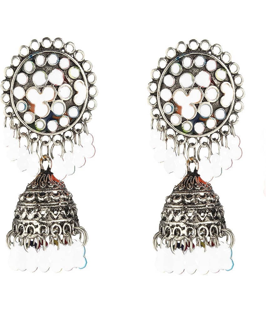 Darshini Designs White Color Beads Jhhumki Earrings For Women And Girls