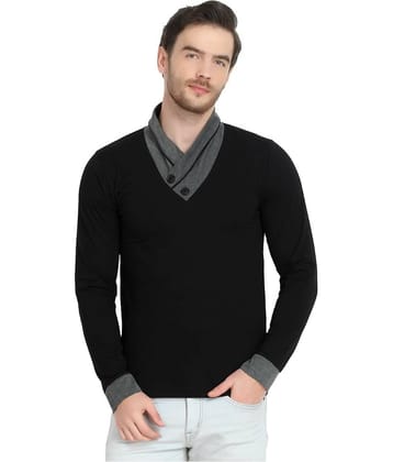 Glito Pack of 1 Cotton Blend Regular Fit Men's T-Shirt ( Black )