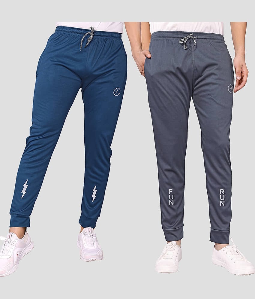 Anand Multicolor Lycra Men's Joggers ( Pack of 2 )
