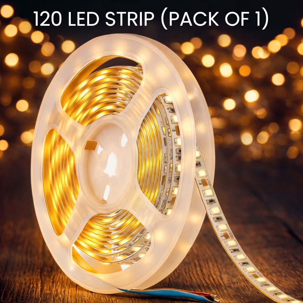 SPARKWORLD 5 Meter LED Flexible Strip Cove Light | 120 LEDs/M | Warm White | Self-Adhesive Decorative Profile Light with SMPS Pack of 1 - Electricals | Buy online on ZillyBuy