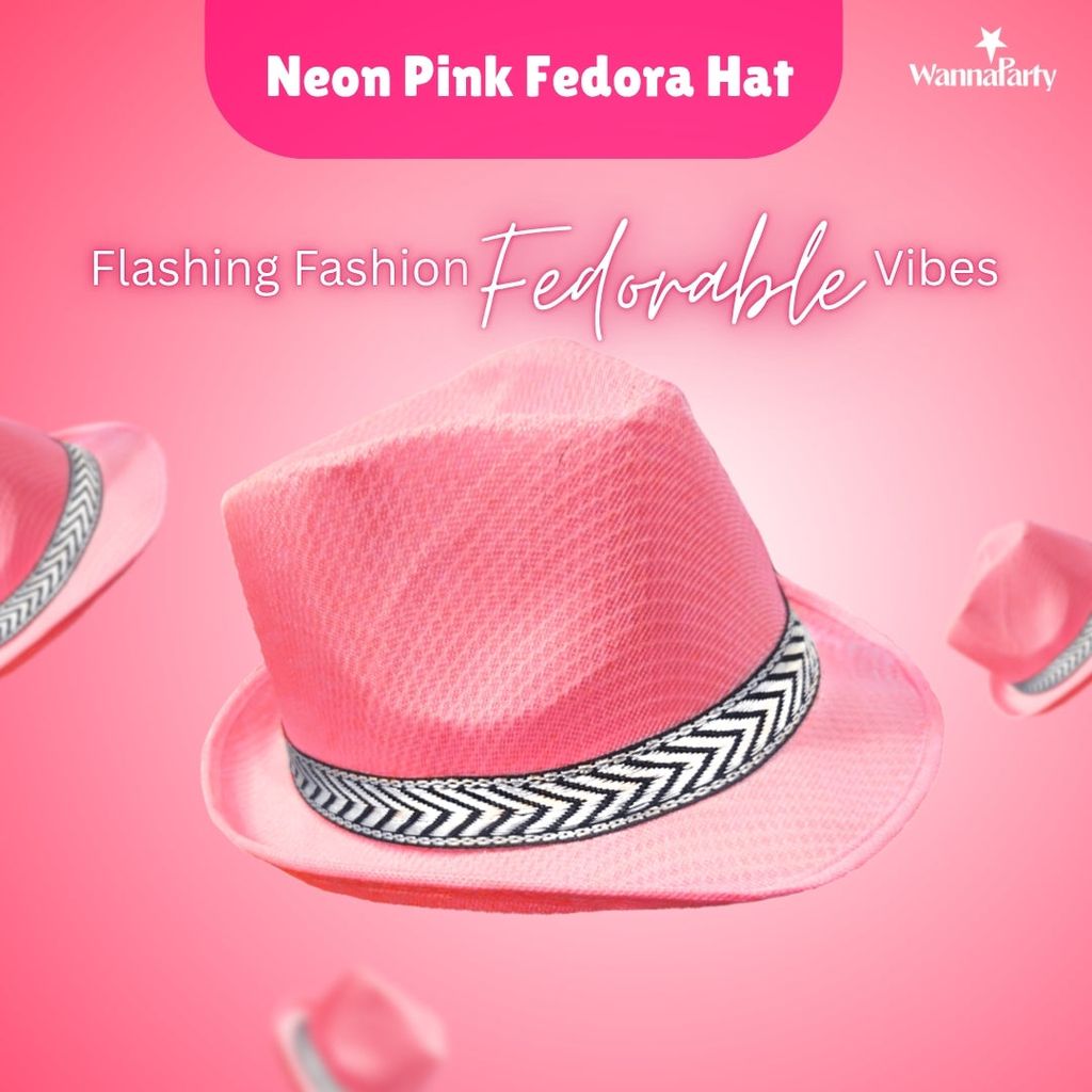 Fedora Hat Neon Pink