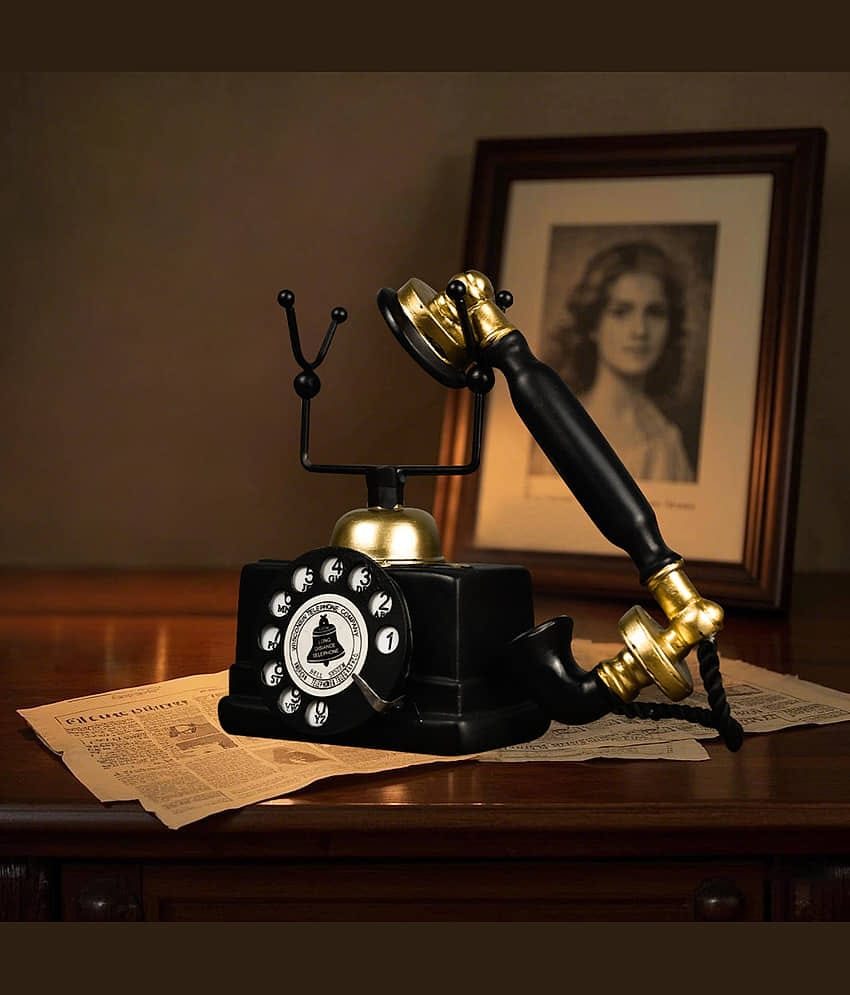 Flenzy Pack Of 1 Charming European Retro Resin Telephone