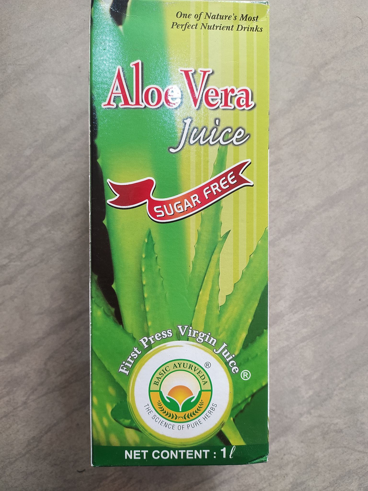 Basic Virgin juice  Aloe vera Juice Sugar free First press The science Pure herbs 