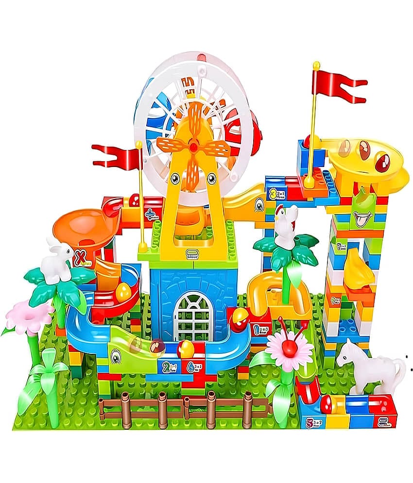 Rainbow Riders 253 Pcs Brain Boosting Sliding Blocks Toy Ages 3+ Multicolor Plastic Educational Assembly for Kids