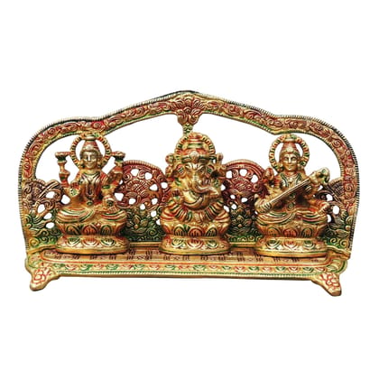 Brass Laxmi?Ganesh?Saraswati God Idol Set - Complete Puja Display, Height : 5.2 Inch (BSMAS1247 A) Brass Laxmi?Ganesh?Saraswati God Idol Set - Complete Puja Display, Height : 5.2 Inch (BSMAS1247 A)