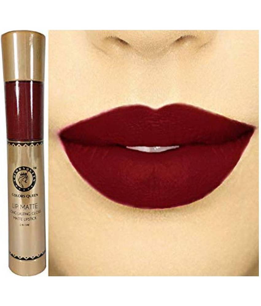 Colors Queen 2 in 1 Matte Finish Water Proof Lipstick Maroonn (Shade - 04)