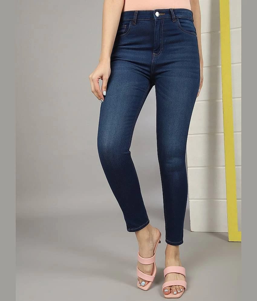 Freehand - Blue Cotton Blend Slim Fit Womens Jeans ( Pack of 1 ) - None