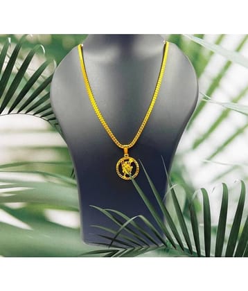 Charms Gold Religious Pendant With Chain ( Pack of 1 )