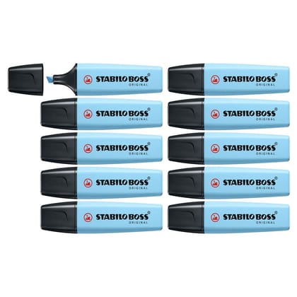Stabilo Boss Pastel Highlighter (Pack Of 10)-Breezy Blue