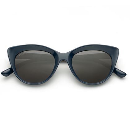 PERKEY Cat Eye Black UV Protected Polarized Chasma Shades Women - PRKY001-C4-Small / Blue / Black