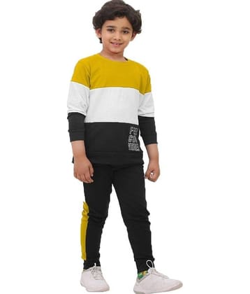 CRAZYON Pack of 1 Boys Cotton T-Shirt & Pants Set ( Yellow )