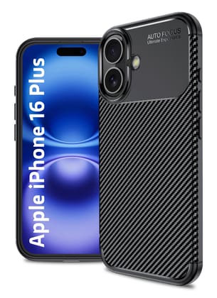 Aramid Fibre Series Shockproof Armor Back Cover for Apple iPhone 16 Plus, 6.7 inch, Black